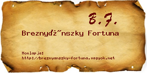 Breznyánszky Fortuna névjegykártya